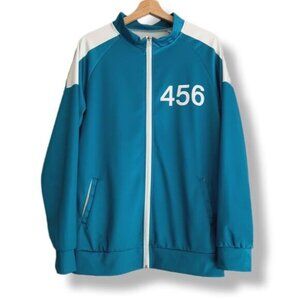 SQUID GAME / Tracksuit Full-Zip Jacket Teal 456 Men's Sz M